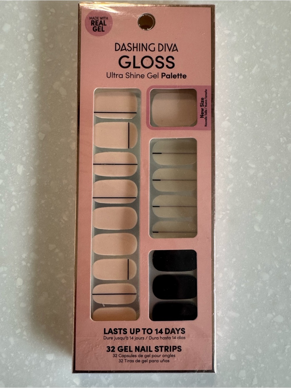 Dashing Diva Gloss Ultra Shine Gel Nail Strips - Nude & Black